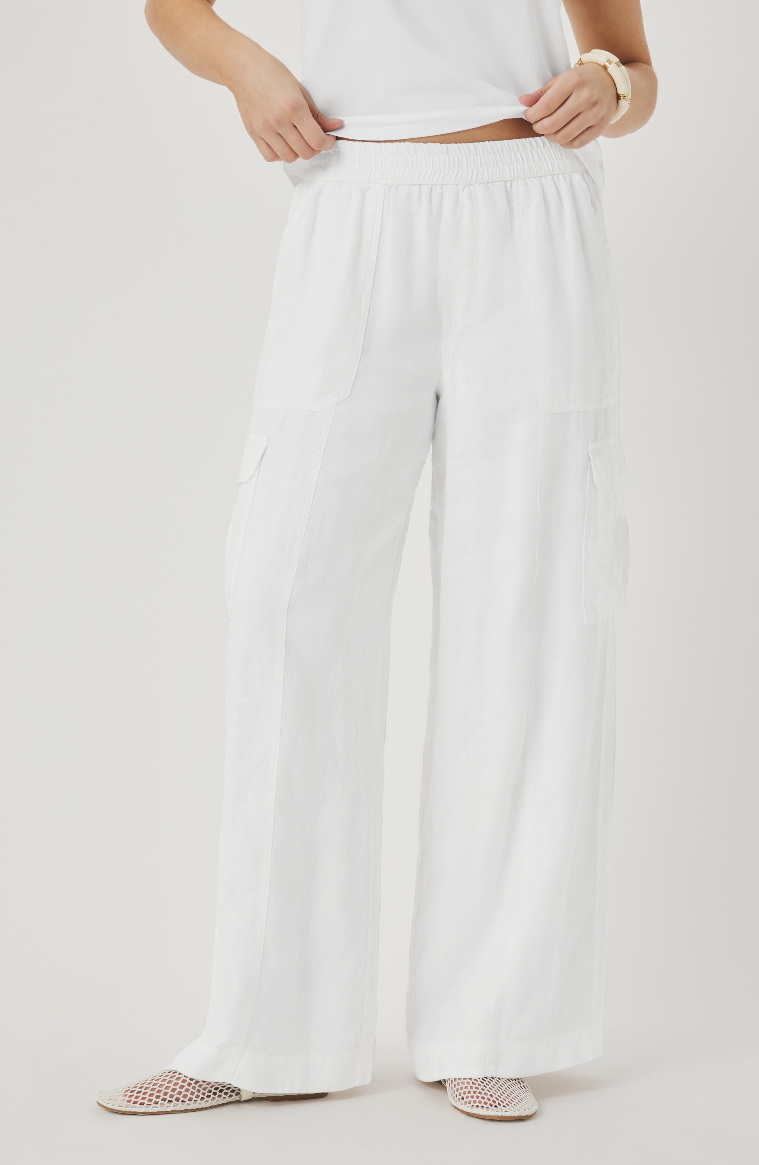Stella Linen Cargo Pull-On Pants - image 3