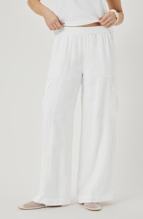 Stella Linen Cargo Pull-On Pants