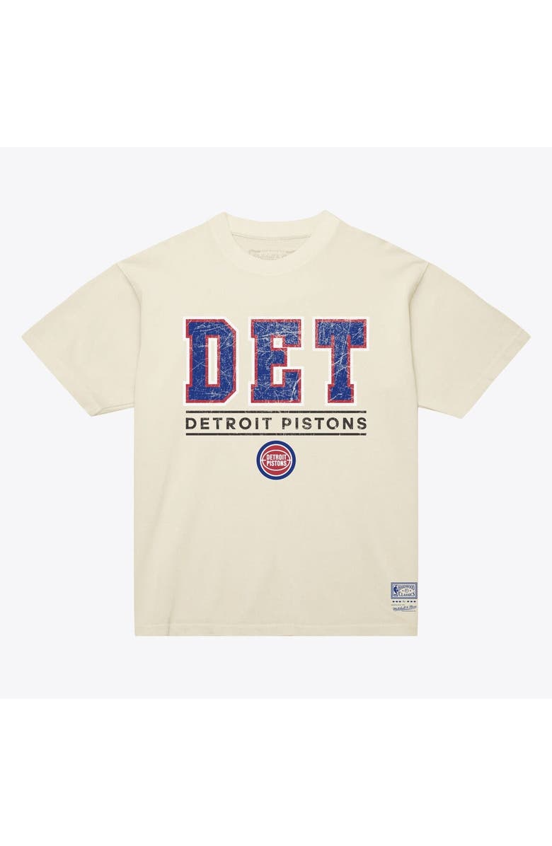 Mitchell & Ness Men's Mitchell & Ness Cream Detroit Pistons Abbrev. Arch T-Shirt, Main, color, Cream