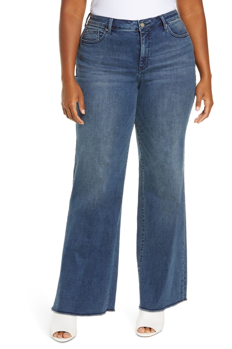 Teresa Fray Hem Wide Leg Jeans, Main, color, LAZARO