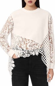 AllSaints Malorie Long Sleeve Lace Shirt