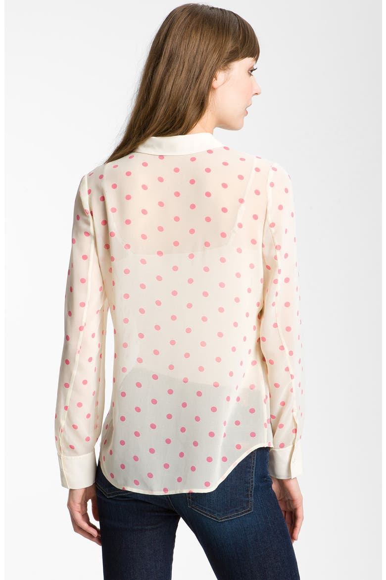 Hinge® Print Chiffon Shirt, Alternate, color, DOT PRINT