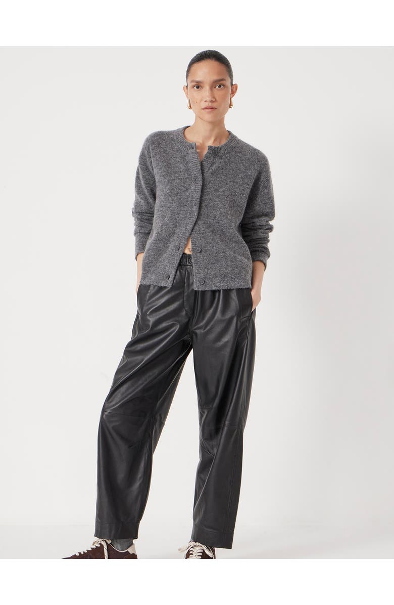 Hush Crew Neck Boxy Wool Blend Cardigan, Alternate, color, Mid Grey Marl