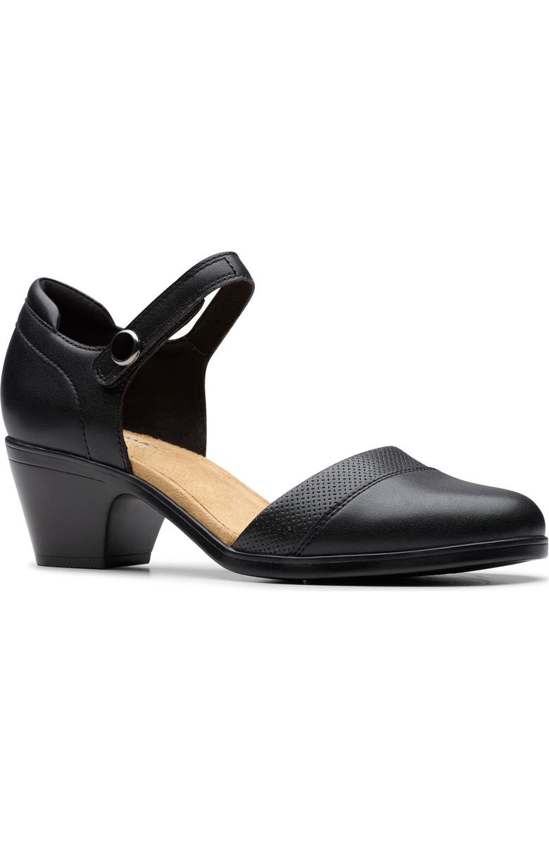 Clarks<sup>®</sup> Emily2 Teagan Pump, Main, color, Black Leather