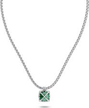 Off-White Malachite Arrow Square Pendant Necklace