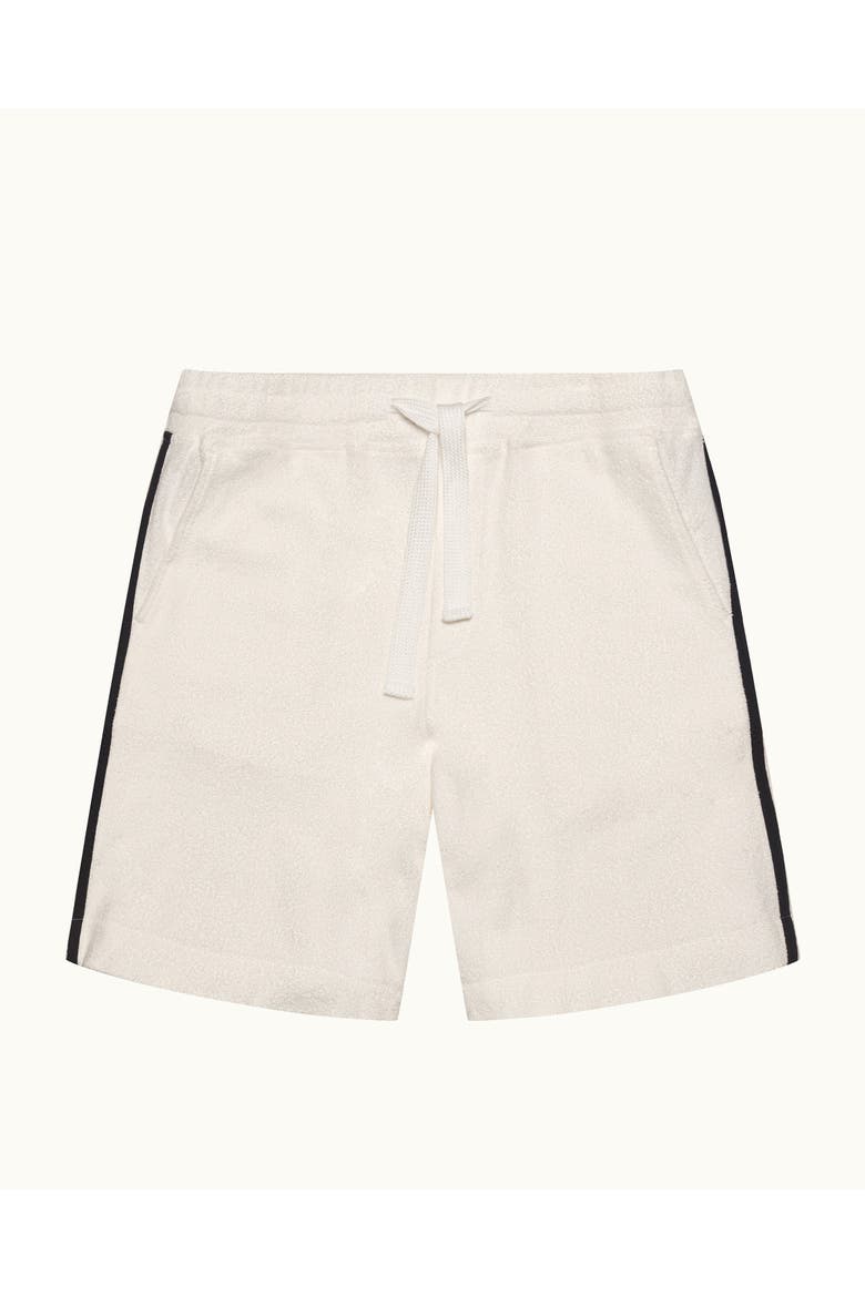 Trevone Towelling Classic-Fit Drawcord Sweat Shorts, Alternate, color, WHITE SAND/NIGHT IRIS