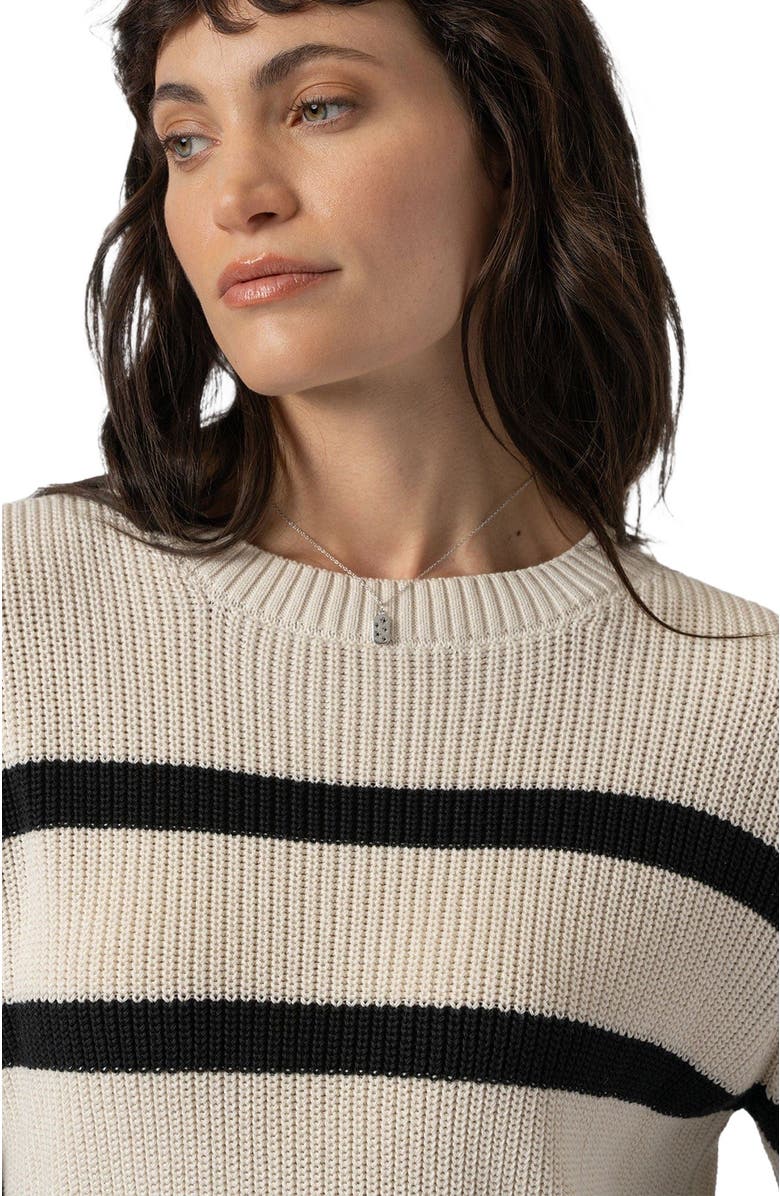 Saint + Sofia Remy Crop Sweater, Alternate, color, Black