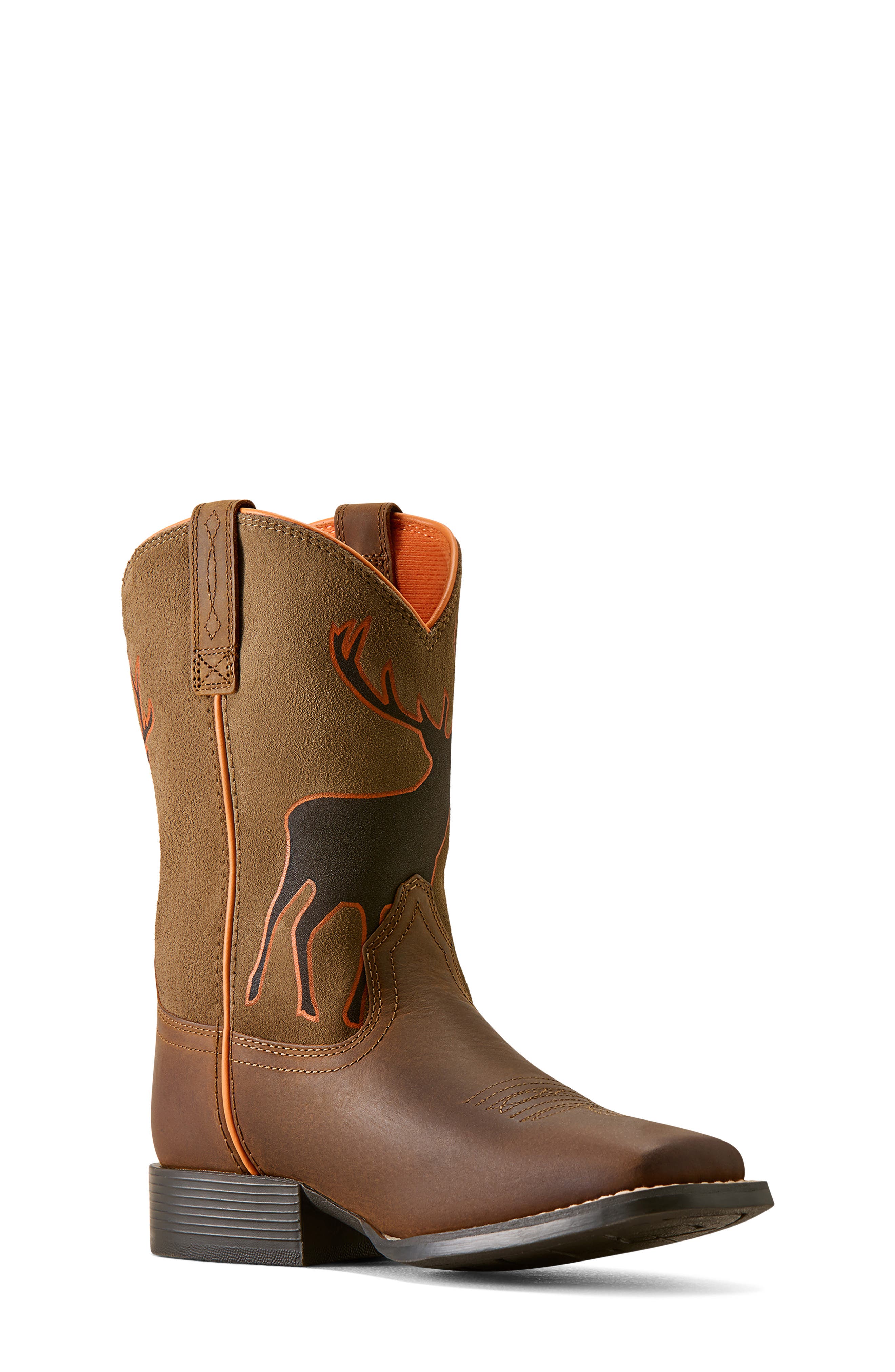 Kids' Trail Cam Western Boot, Alternate, color, DISTRESSED BROWN
