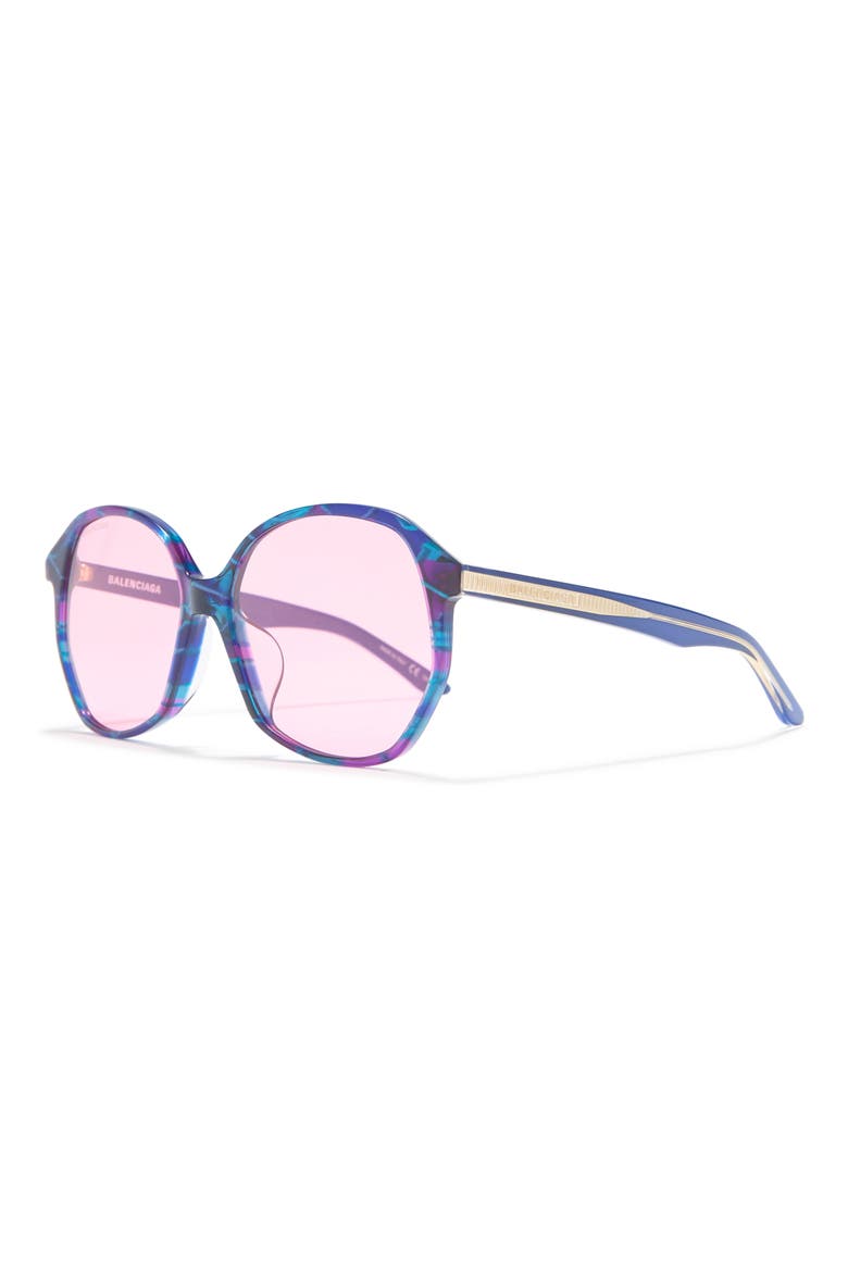 58mm Round Sunglasses, Alternate, color, MULTICOLOR CRYSTAL PINK/RSE
