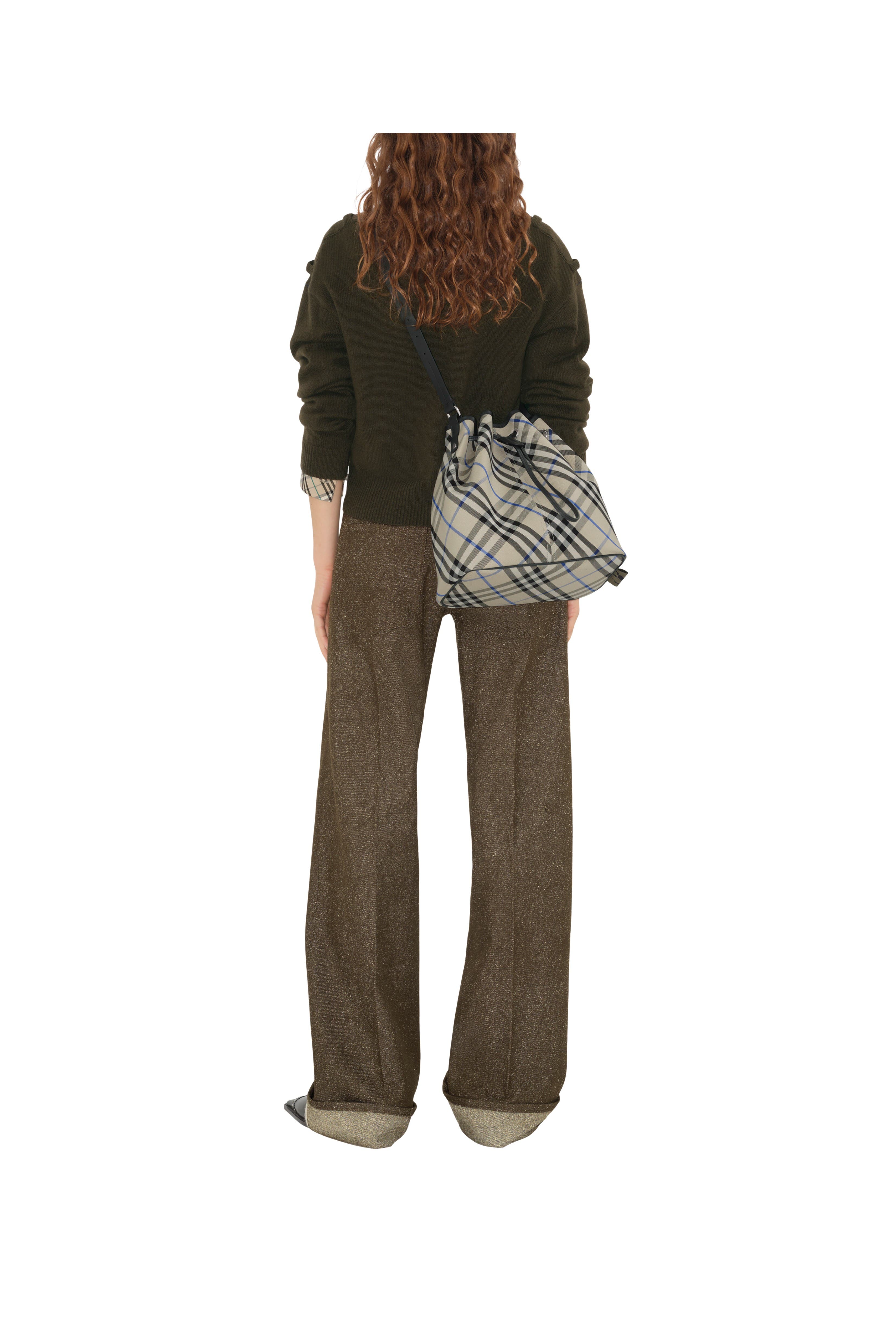 Burberry Medium Check Bucket Bag, Alternate, color, 