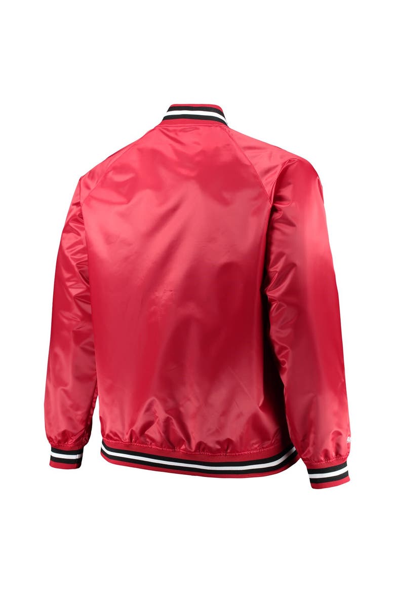 Men's Mitchell & Ness Red Chicago Bulls Big & Tall Hardwood Classics Raglan Satin Full-Snap Jacket, Alternate, color, Red