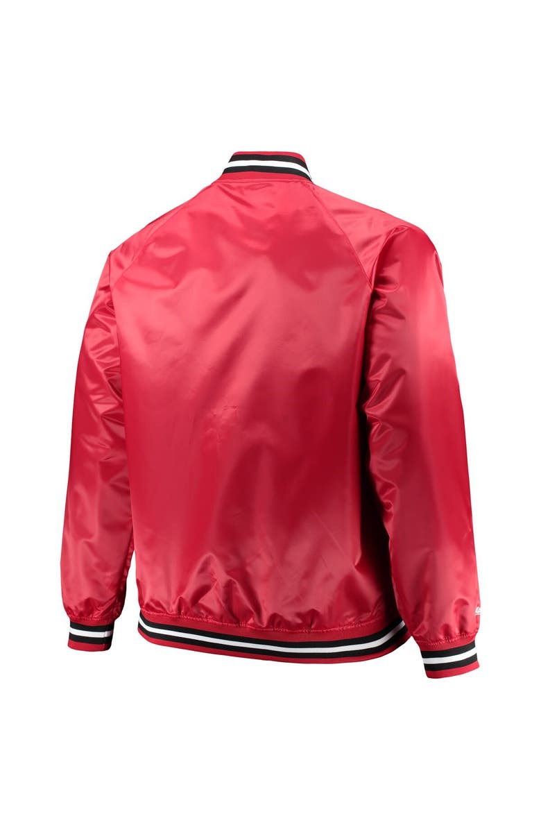 Mitchell & Ness Men's Mitchell & Ness Red Chicago Bulls Big & Tall Hardwood Classics Raglan Satin Full-Snap Jacket, Alternate, color, Red