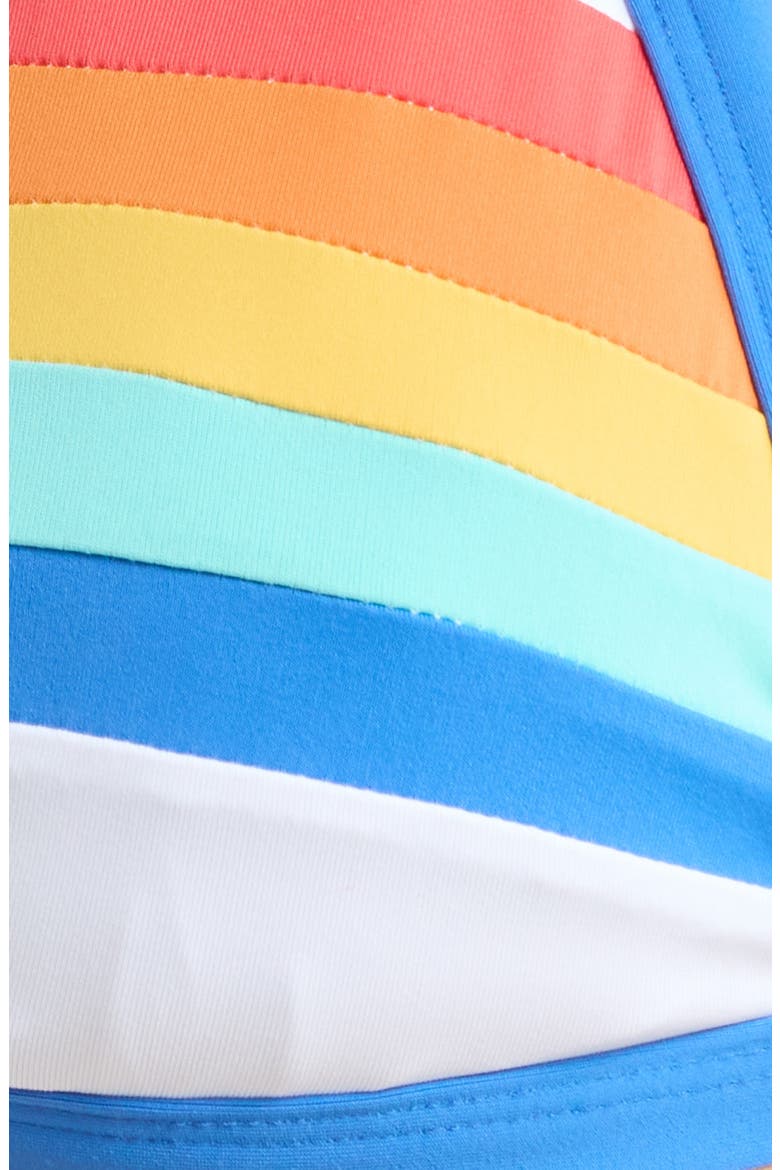 Surf Stripe Triangle Bikini Top, Alternate, color, WHITE