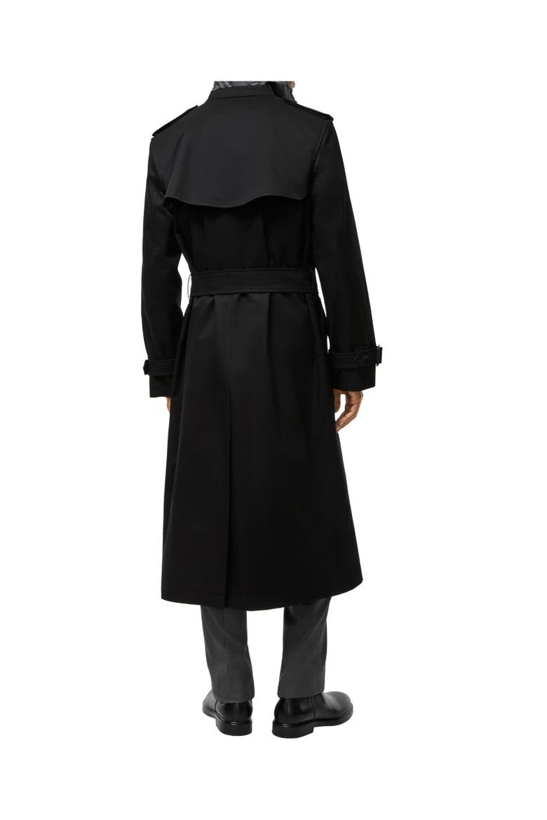 Long Gabardine Hoxton Trench Coat, Alternate, color, Black