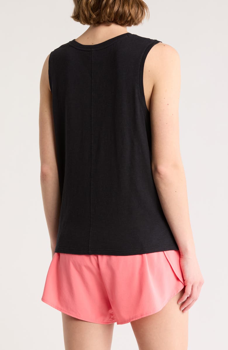 Z by Zella Easy Day Slub Tank, Alternate, color, Black