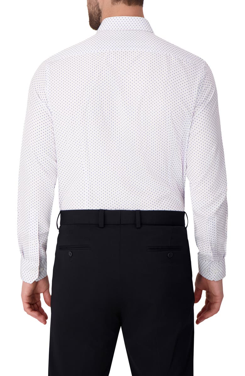 Report Collection Diamond Print Slim Fit Stretch Dress Shirt, Alternate, color, 41 Navy