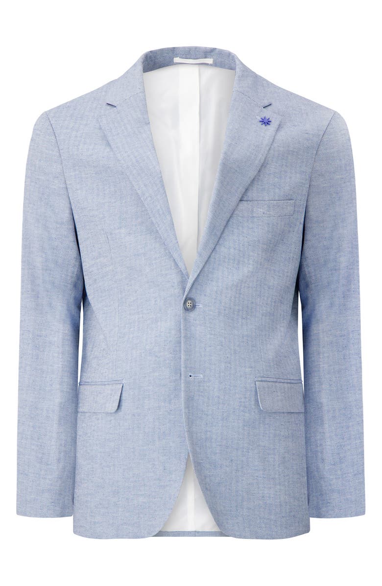 Report Collection Herringbone Cotton Blend Sport Coat, Alternate, color, Light Blue