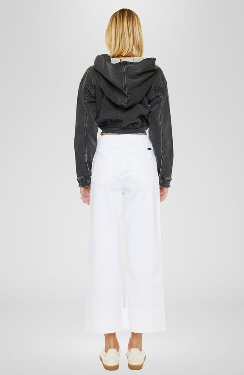Kancan Alfie 90's Cropped Wide Leg Jeans In White