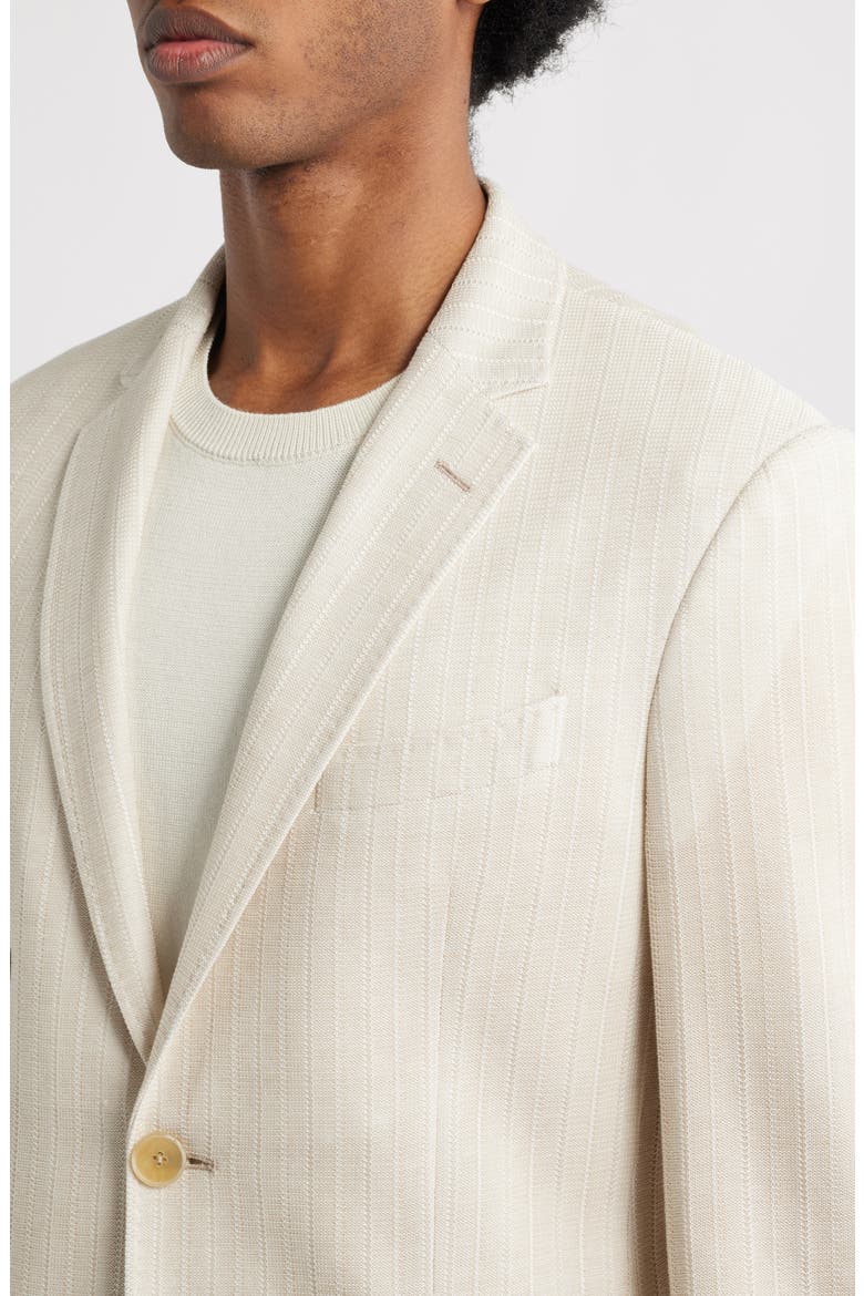 Roma Jersey Tonal Stripe Cotton Sport Coat, Alternate, color, ECRU