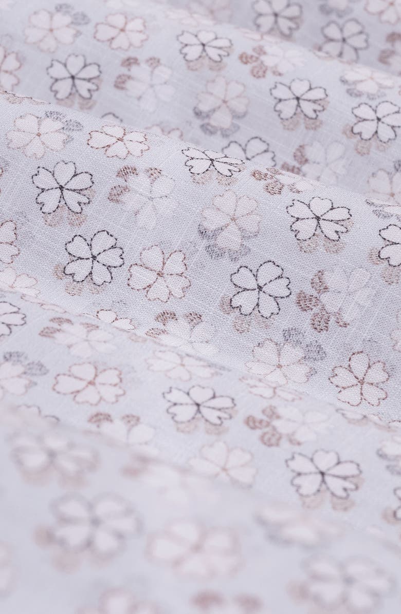 Bugatchi Julian Shaped Fit Floral Cotton Button-Up Shirt, Alternate, color, Hazy Blue