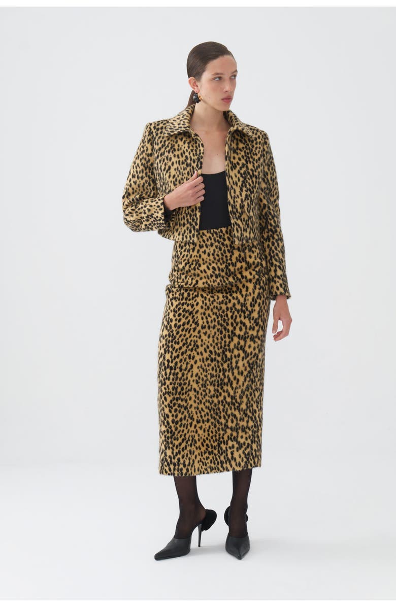 Nocturne Leopard Print Crop Jacket, Alternate, color, 