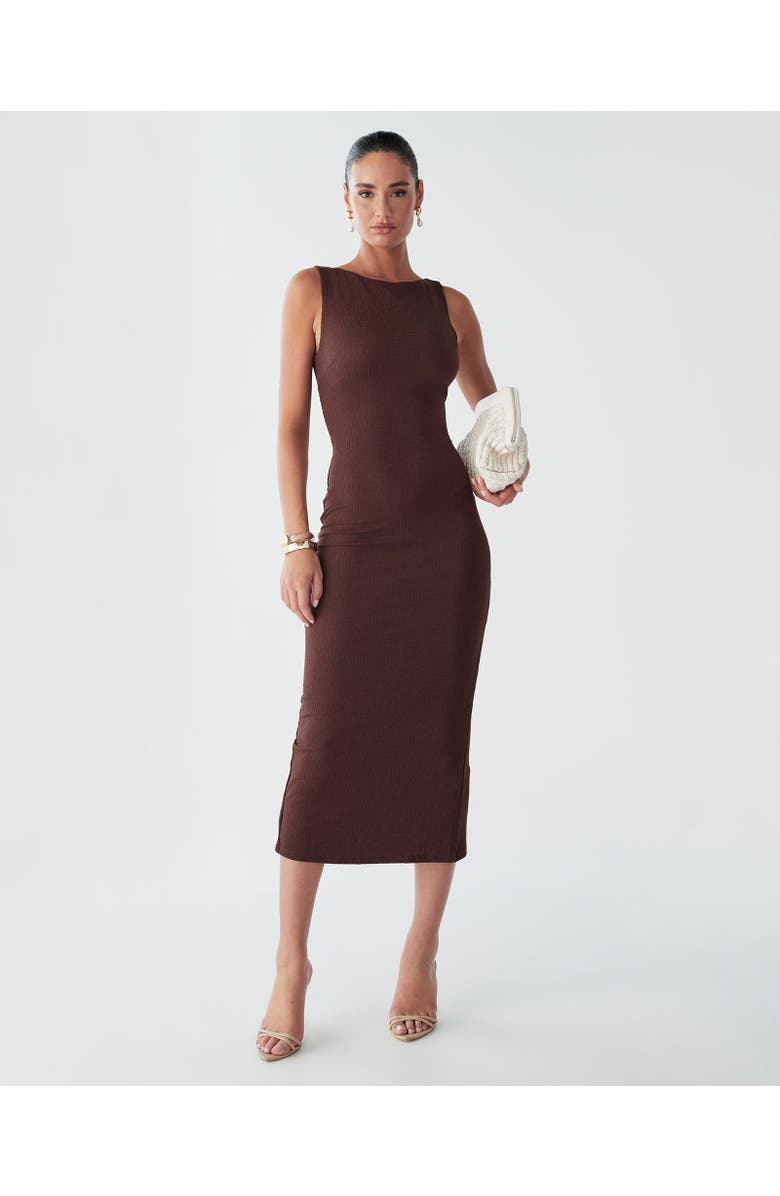BWLDR Suny Midi Dress, Main, color, Chocolate