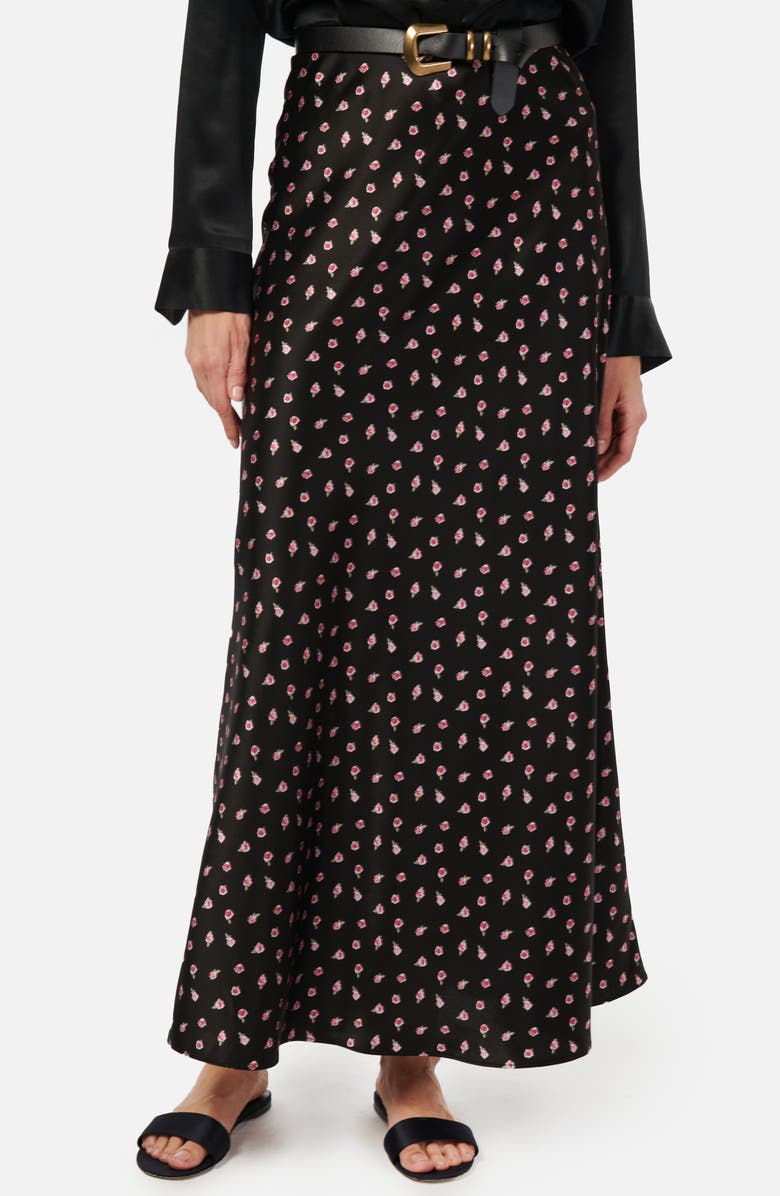 CAMI NYC Prue Polka Dot Satin Maxi Skirt, Main, color, 