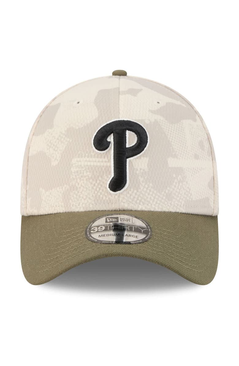 New Era Men's New Era Light Beige/Olive Philadelphia Phillies 2025 Armed Forces Day 39THIRTY Flex Hat, Alternate, color, 