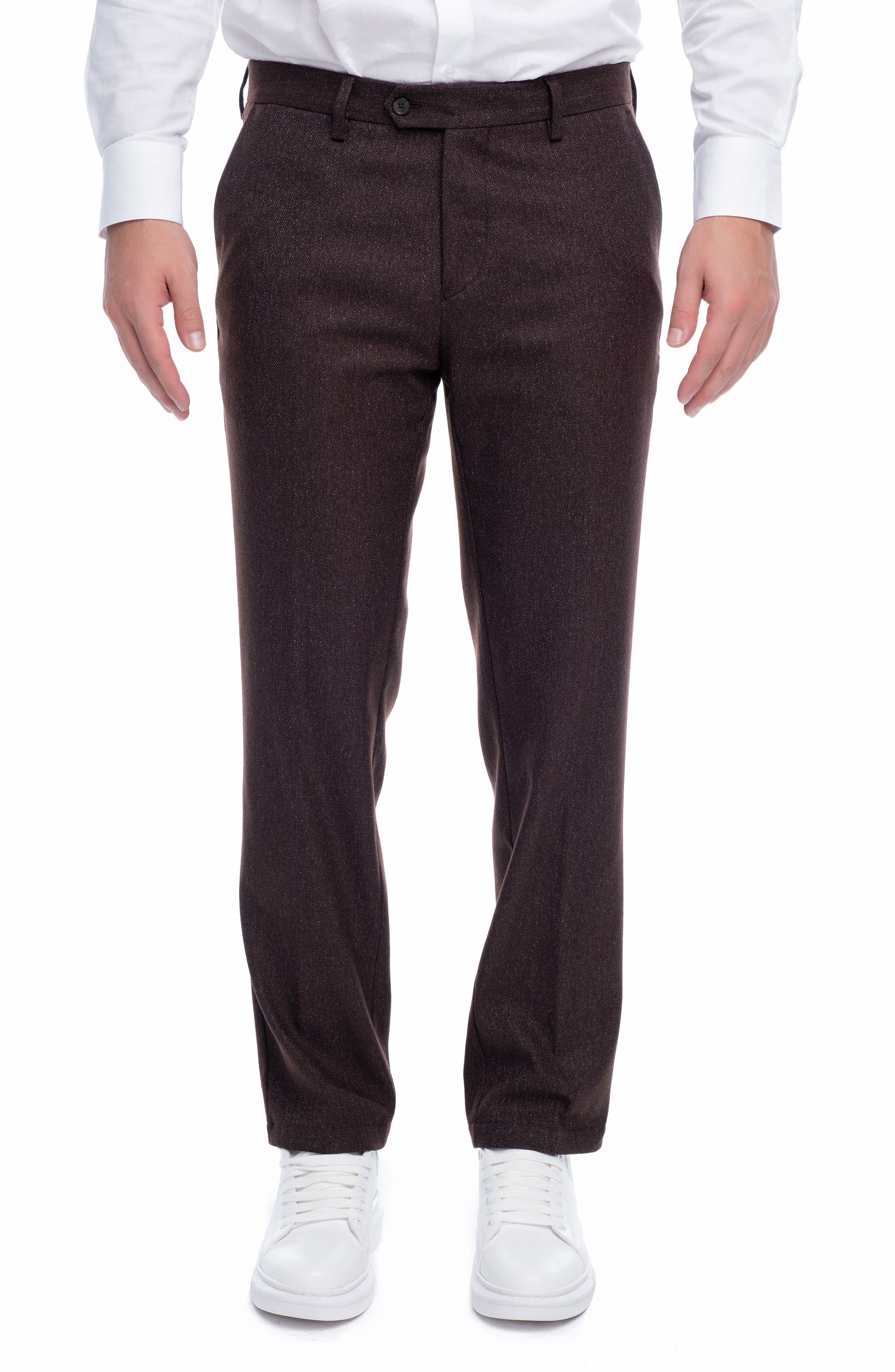 VELLAPAIS Cita Herringbone Straight Leg Pants