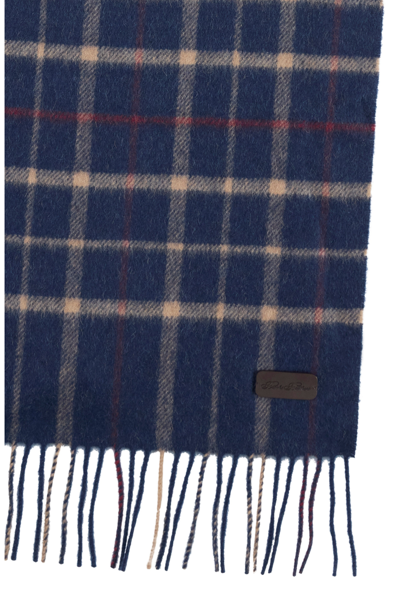 Camel Hair Plaid Scarf, Alternate, color, Navy