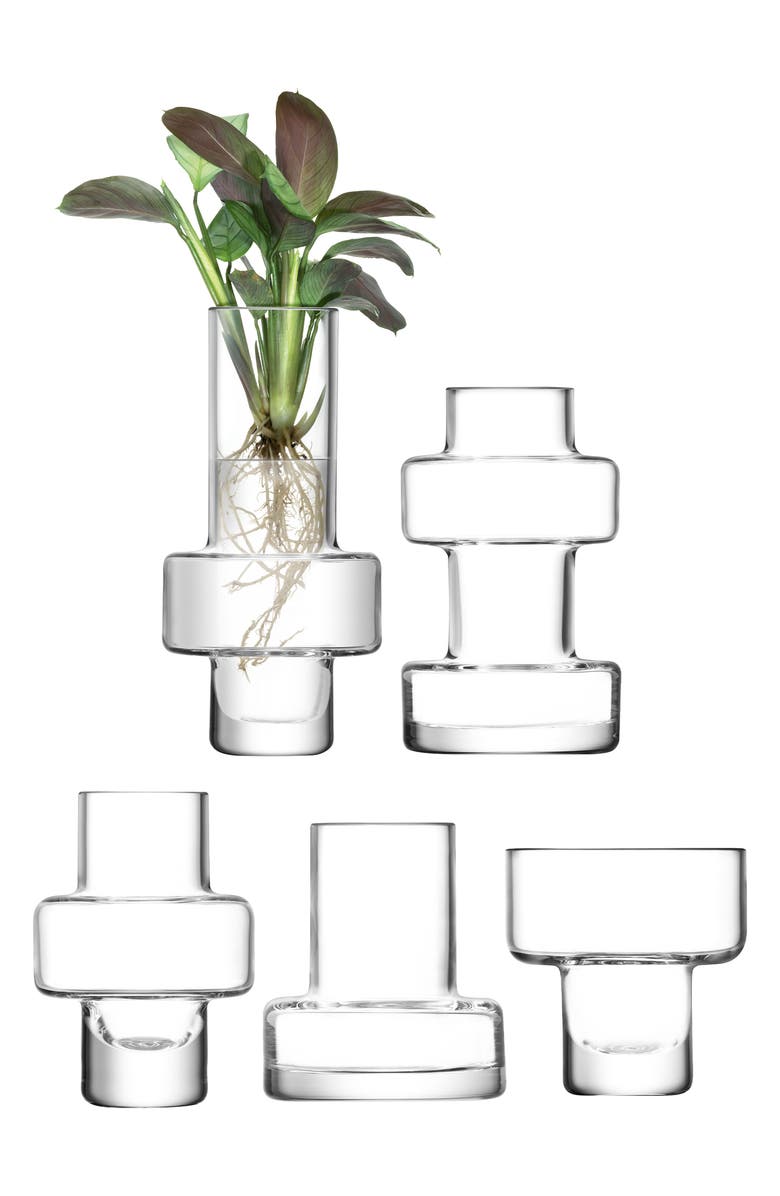 LSA Metropole Set of 5 Glass Vases, Alternate, color, 