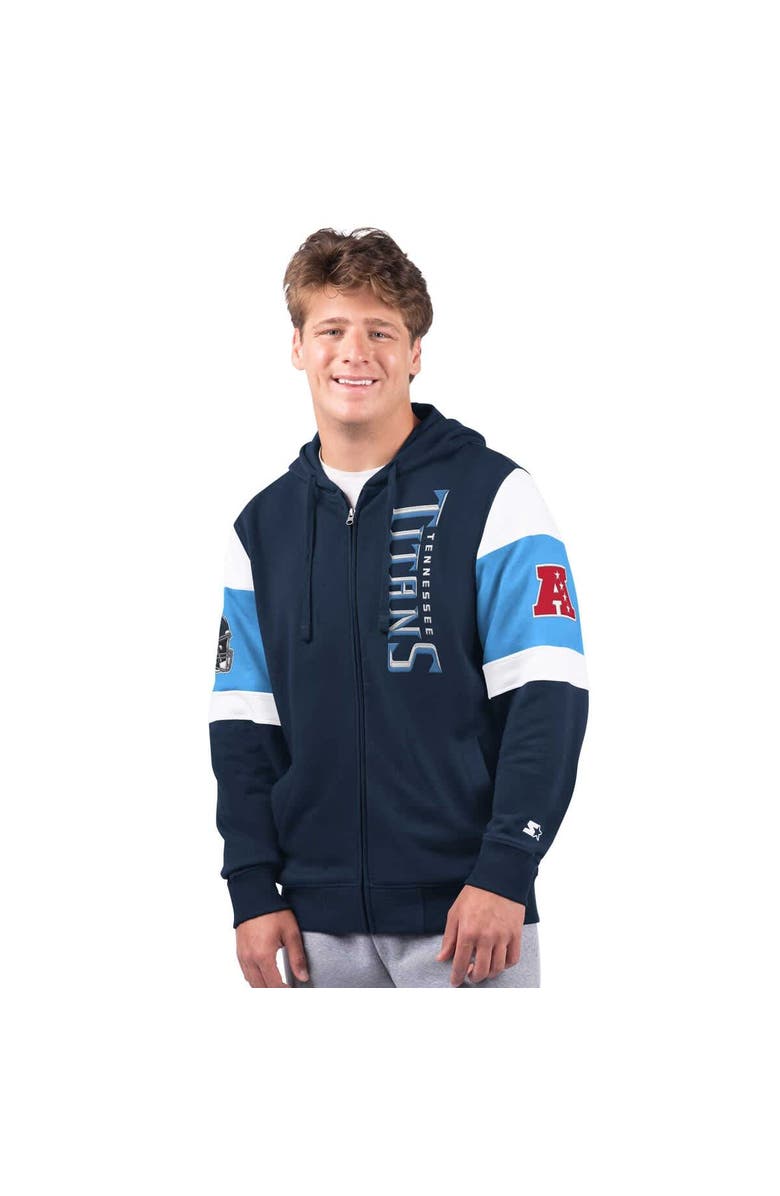 STARTER Men's Starter Navy Tennessee Titans Extreme Full-Zip Hoodie, Alternate, color, Navy