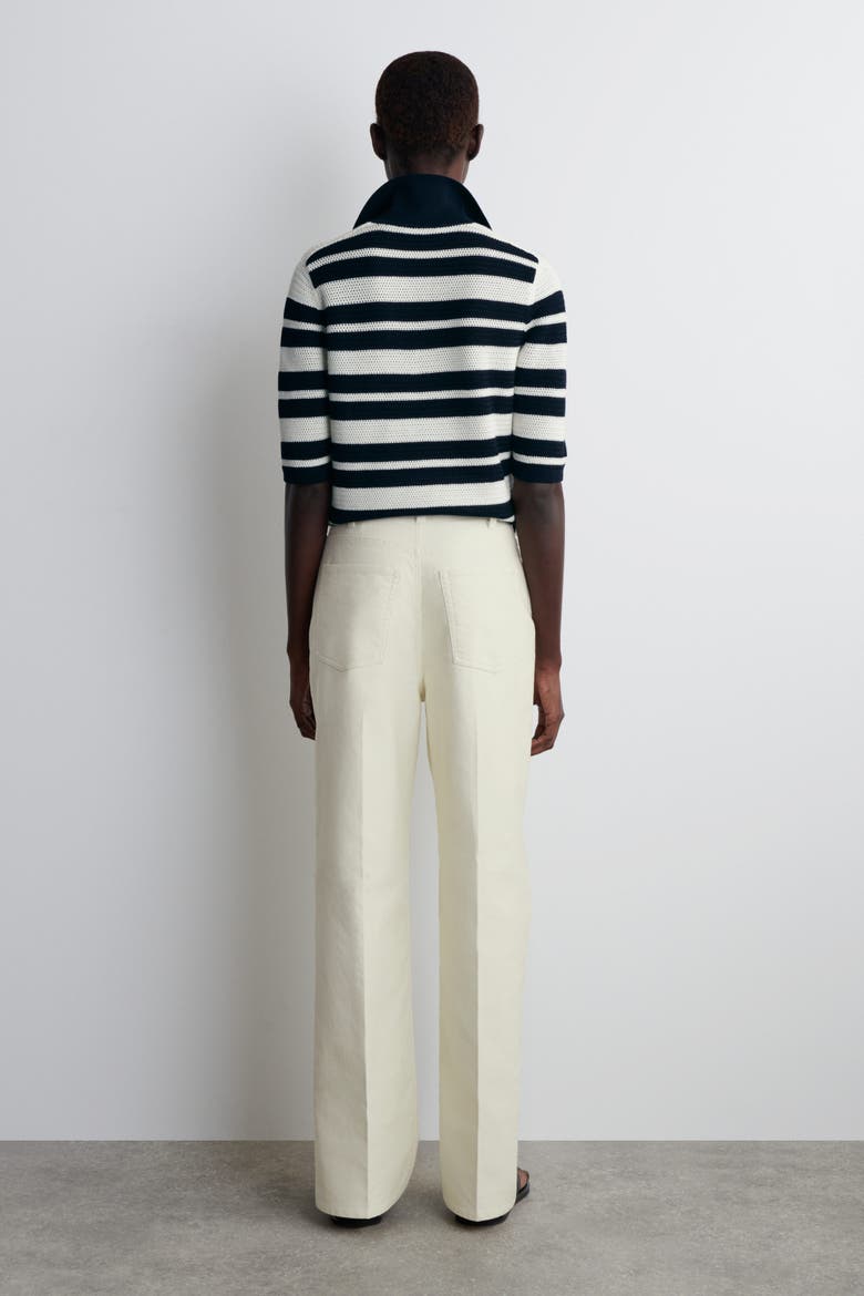 Cotton-Canvas Straight-Leg Pants, Alternate, color, CHALK
