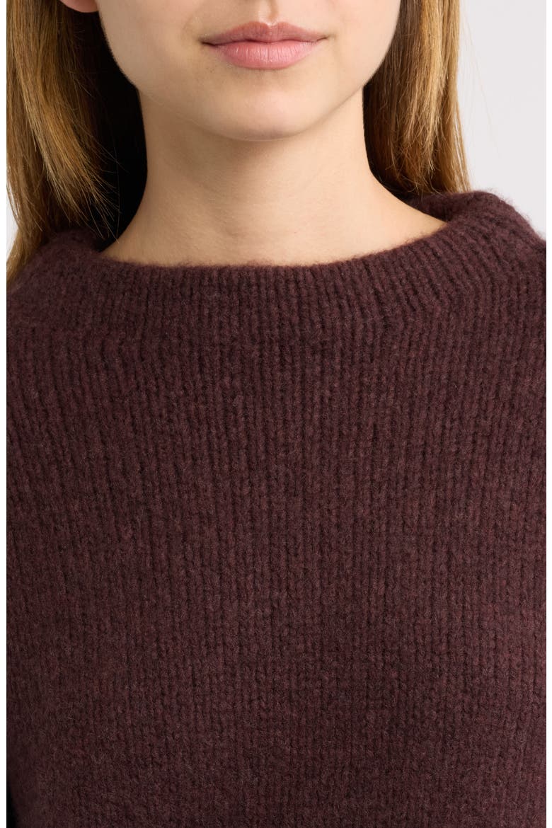 Maire Merino Wool & Cashmere Sweater, Alternate, color, RED UMBER
