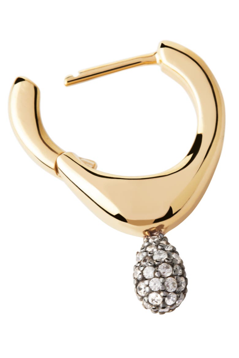 Pavé Lava Single Hoop, Alternate, color, Gold