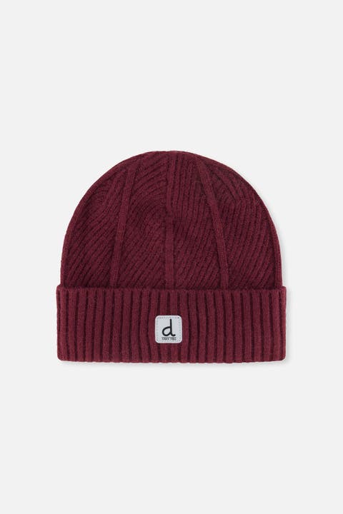 Winter Ribbed Fleece Lined Knit Hat with Logo Patch