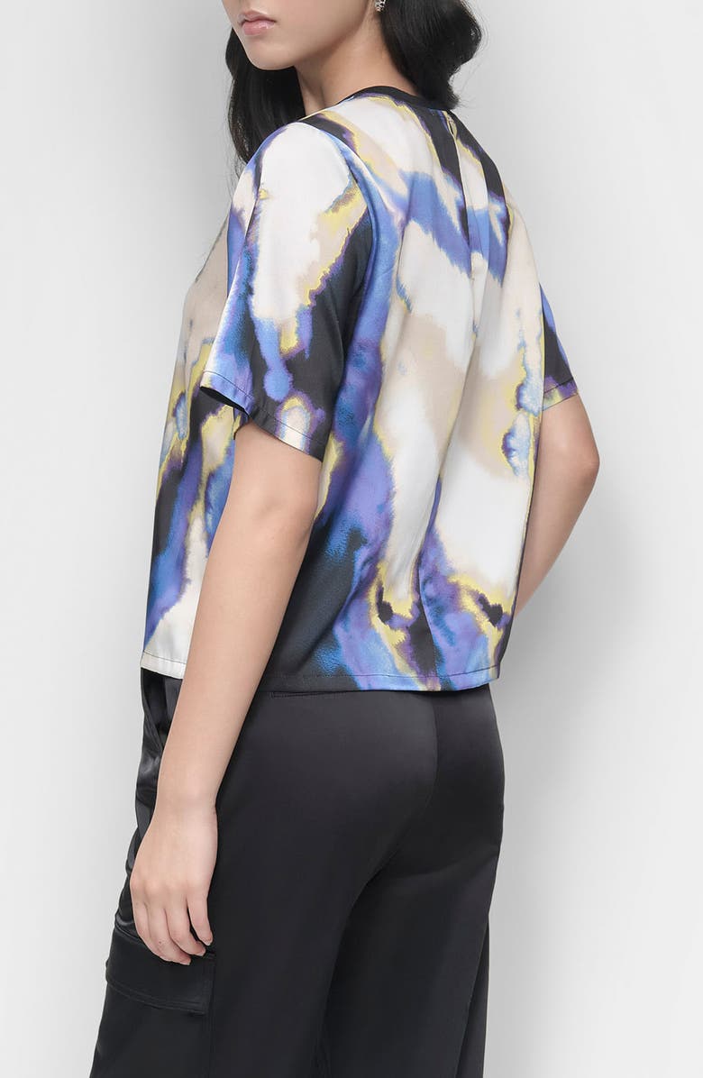 DKNY Abstract Print Short Sleeve Top, Alternate, color, 
