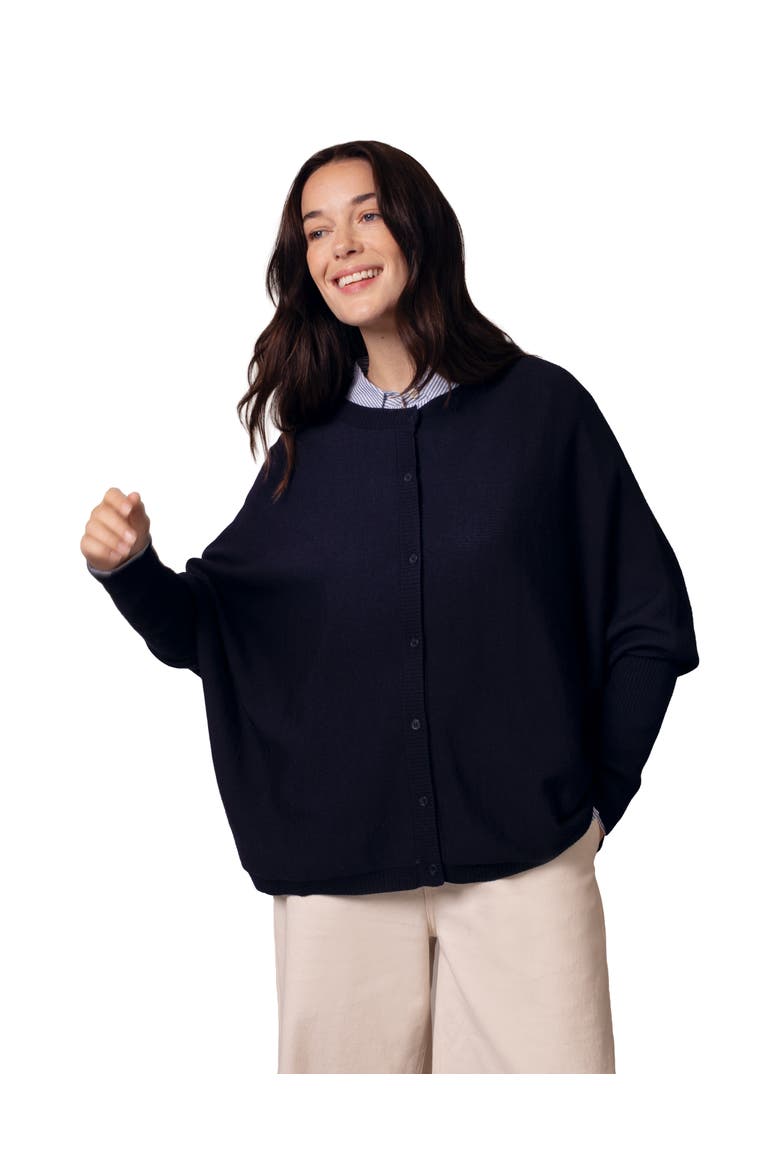 Fine Knit Merino Cardigan, Alternate, color, Navy