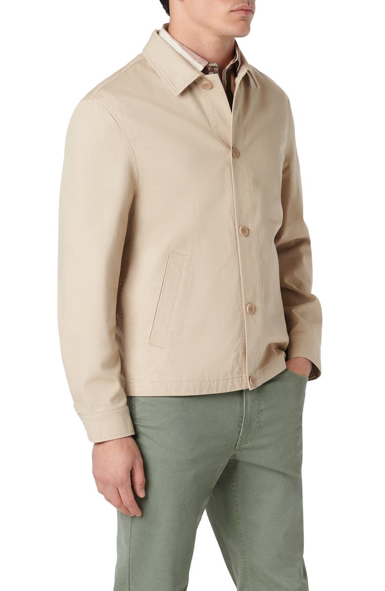 Bugatchi Button-Up Twill Jacket, Alternate, color, Beige