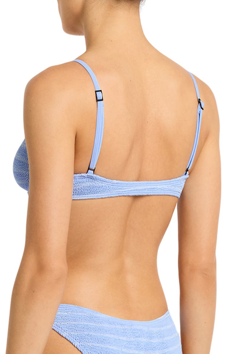 bond-eye Gracie Stripe Underwire Balconette Bikini Top, Alternate, color, Powder Blue Stripe