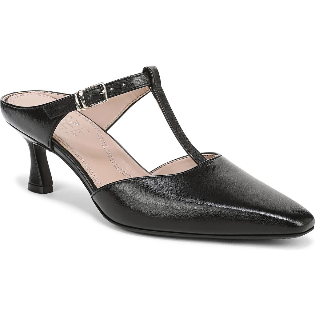 Naturalizer Gem T-strap Kitten Heel Mule In Black