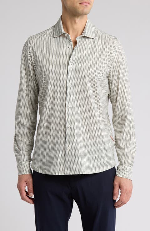 Fritton Stretch Cotton Button-Up Shirt