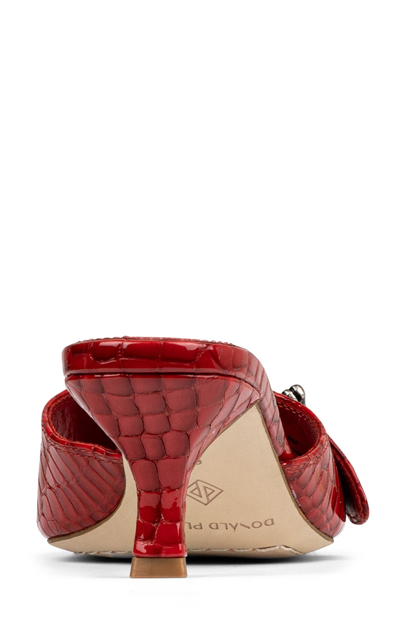 Buckle Croc Embossed Slide Sandal, Alternate, color, TOMATO