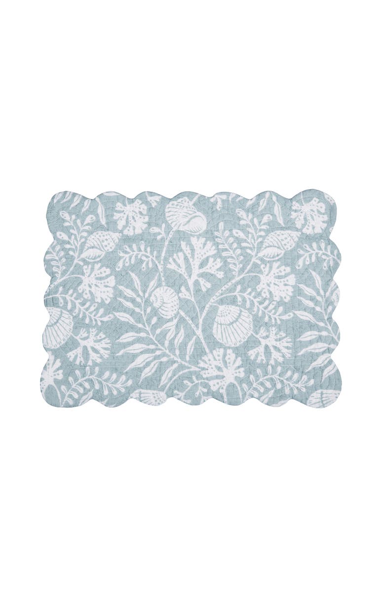 C&F Home Seafoam Reef Scalloped Placemats Set of 6 Nautical Design Coral, 13" x 19", Alternate, color, 