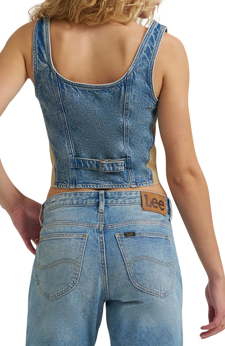 Lee Back Belt Denim Tank, Alternate, color, Aerial View