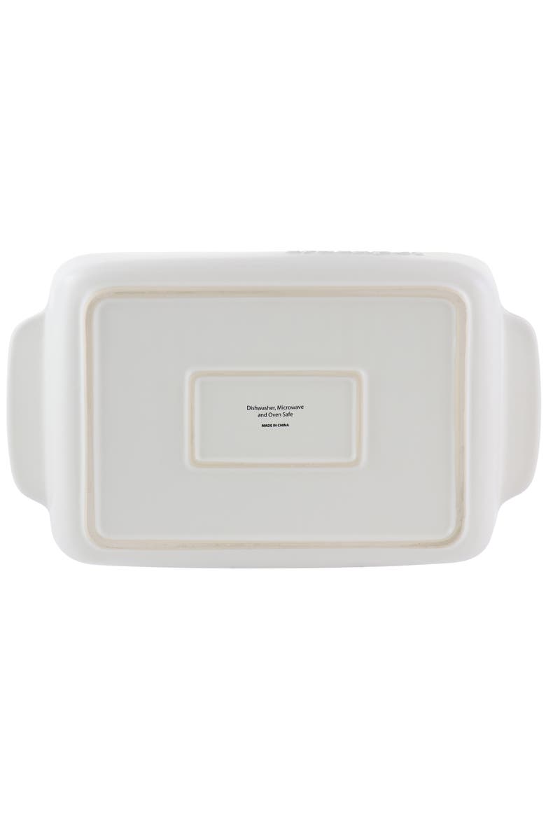 4 Quart Rectangular Stoneware Bake Pan, Alternate, color, White