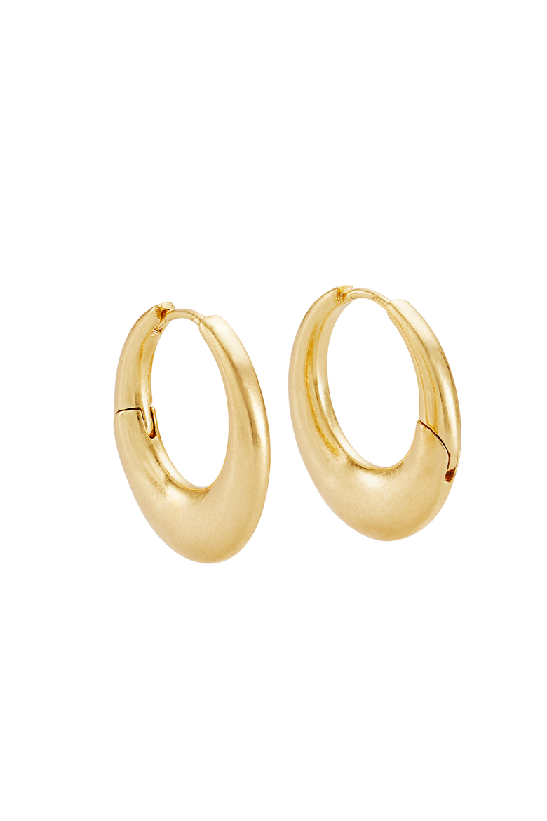 Niva Mistletoe Hoop Earrings, Alternate, color, Gold