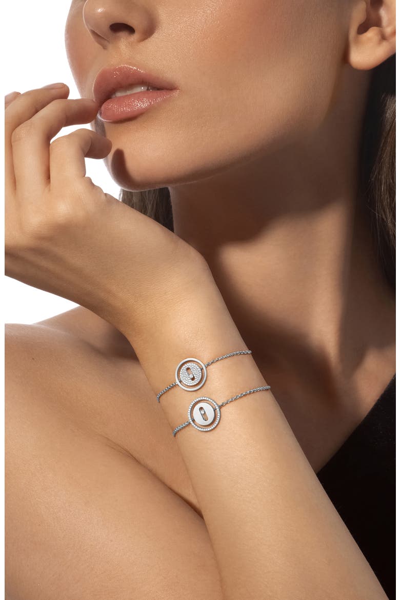 Lucky Move Pavé Diamond Pendant Bracelet, Alternate, color, WHITE GOLD/ DIAMOND