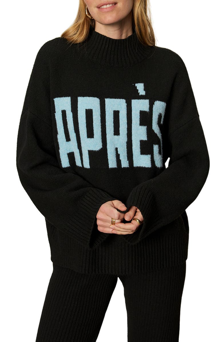 Sanctuary Aprés Sweater, Alternate, color, Black/ Multi