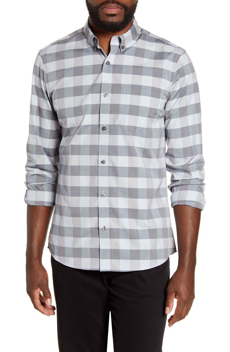 NORDSTROM MEN'S SHOP Slim Fit Non-Iron Check Button-Down Shirt, Main, color,